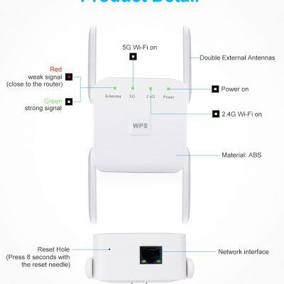 5 Ghz WiFi Repeater Wireless Wifi Extender 1200Mbps Wi-Fi Amplifier 802.11N Long Range Wi fi Signal Booster 2.4G Wifi Repiter photo-2