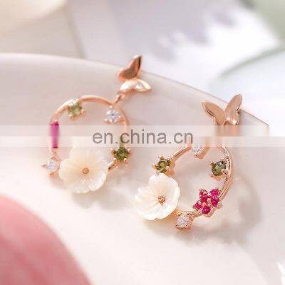 New Arrival S925 Silver Post Summer Gold Butterfly Earrings photo-4