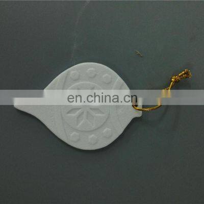 Round Spindle Tree Shape Craft Blank Porcelain Christmas Ceramic Ornament photo-2