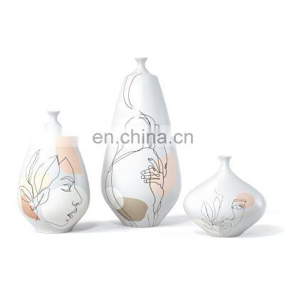 Abstract Girl Wholesale Art Nordic Modern Home Decor Ceramic Flower Vase
