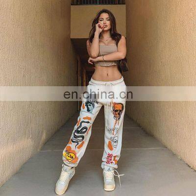 2021 Autumn and Winter New Fashion Street Trend Multi-pattern Printing Strap Thick Warm Casual Pants photo-4