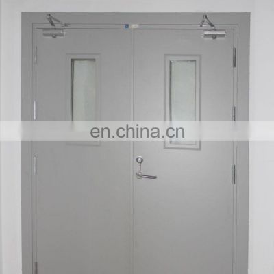 Commercial aluminum double steel door fire rated glass door with lock