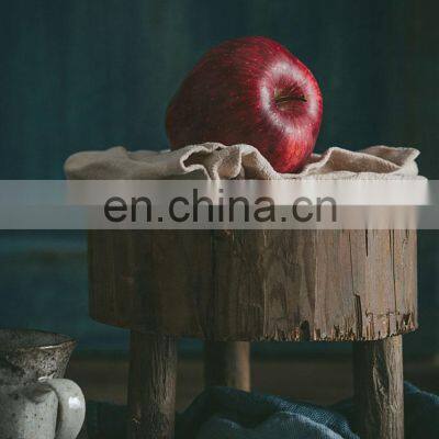 Small Solid Cedar Wood Stool Crack Plant Stand Rustic Live Edge Reclaimed Wood Stand