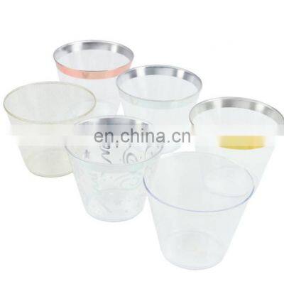 Disposable Hard Clear 9oz 10oz 12oz 14 oz Rose Gold Plastic Cups photo-2