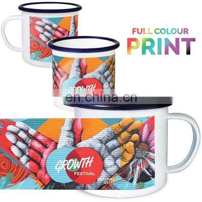 4oz food grade white sublimation enamel mug no handl