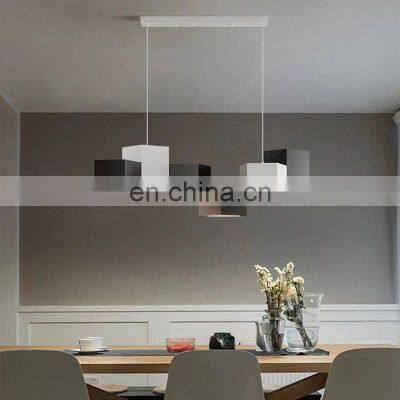 White Square Luxury Decorative Hanging Lamp LED Chandelier Metal Modern Design Commercial Nordic Pendant Light