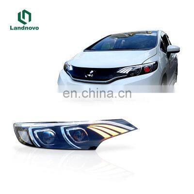 Landnovo manufacturer for car accessory LED Head lamp for honda fit jazz S TYPE 14-19 front led headlight headlamp assembly