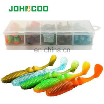 JOHNCOO 20pcs/box Fishing Lures 98cm 8.5G  Artificial Baits Wobblers Soft Lures Shad Carp Silicone Fishing Soft Baits Tackle