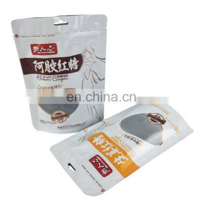 custom printed zipper pouch ginger sugar candy aluminum stand up bags with window