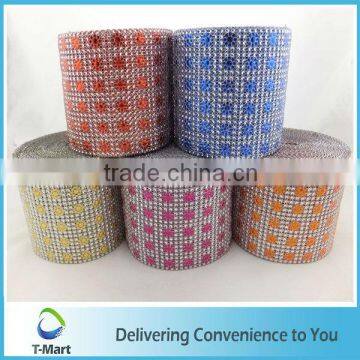 12cm/24rows Fancy Rhinestone Flower Plastic Rhinestone Banding