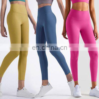 Custom Workout Tights Soft Leggings Crotchless With Back Hidden Pocket Fitness Pants High Waist Butt Yoga Leggings For Women photo-3