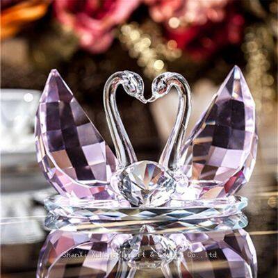 Colored K9 Crystal Swan Wedding Gifts Crystal Wedding Giveaway Gift Crystal Crafts Gifts photo-2