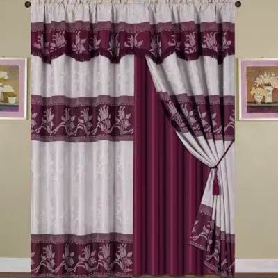 Shading Rate 41%-85%Polyester Geometric Printed Curtains Living Room Bedroom Home Decoration Blackout Window Pink Curtains