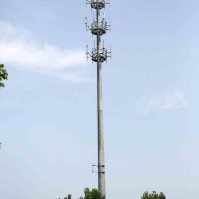 Durable Steel Pipe Structure 30 Meter 100 FT TV Radio WiFi Telecom Monopole Tower