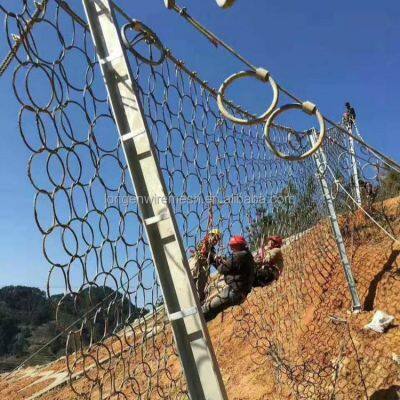 Wholesale High-Tensile Galvanized Steel Rope Mesh Ring Netting Systems with Bending Processing for 3000kJ Rockfall Protection