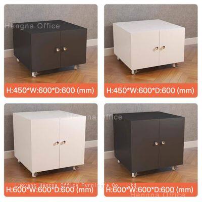 HN-PMP4 Minimalist Printer Stand Cabinet, Mobile Storage Pedestal With 360° Castors for Modern Workspace, Metal White/Black Colors Available photo-4