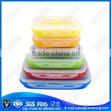 Deft Design Colorful Silicone Lunch Box Folding Box