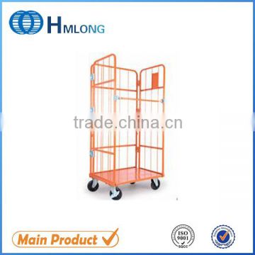 Logistic wire mesh storage roll containers