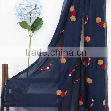 Wholesale Korean Fashion Women Colorful Flower Embroidered Scarves Quality Choice photo-5