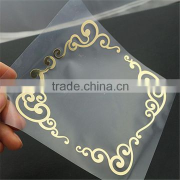 custom shiny gold photo metal flame sticker