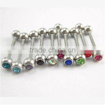 Crystal Body Jewellery Surgical Steel Piercing Ring Tongue Bar