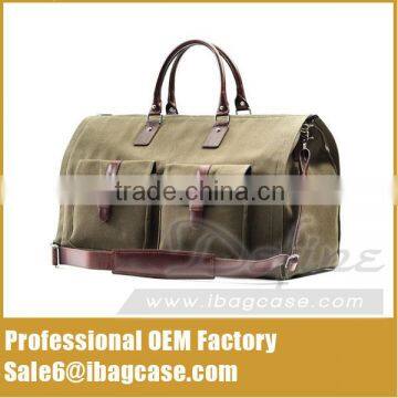 Hot Sale Canvas Luggage Army Green Garment Bag