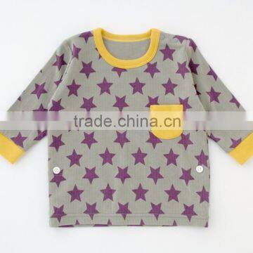 Japanese wholesale cute high quality baby star pattern pajamas kids wear infant clothes children clothing for boy