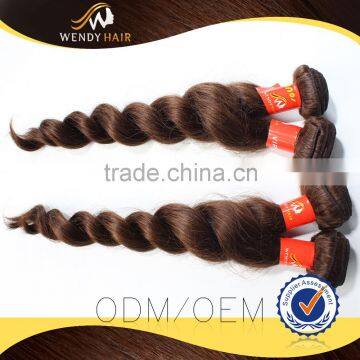 grade 7a Loose Wave hair light brown peruvian virgin hair