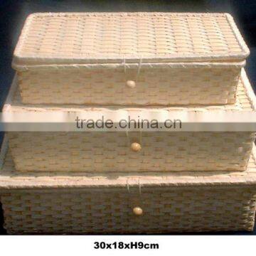 set of 3 rectangular bamboo box