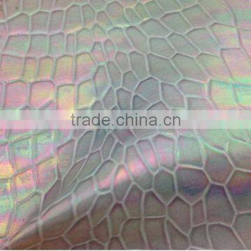 crocodile skin pattern metallic pu leather for making bags shoes high quality with competitive price stocklot pu faux leather