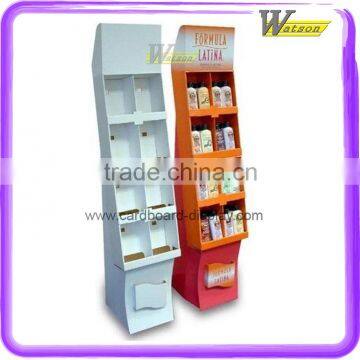 Supermarket and retail store good quality 4 tiers cardboard display stand for shampoo