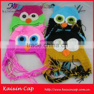 Kid Beanie Hat 100% Acryl Mix Colour Knit Cap