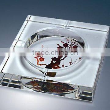 square crystal ashtray