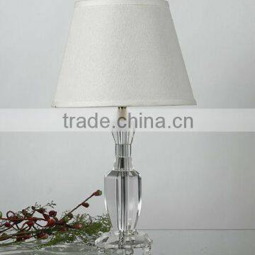 001 VASE crystal table lamp with white fabric PVC shade