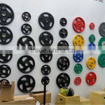 3 Holes Black Rubber Weight Plate/Olympic Plate (TZ-3007)