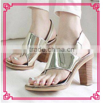 Gold sexy korean women thick heel sandals more than $1 dollar shoes                        
                                                                Most Popular