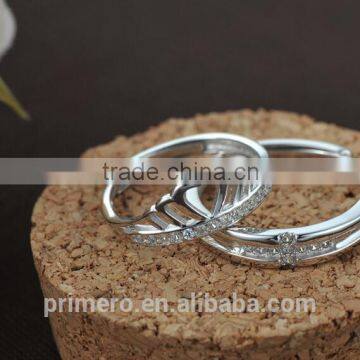 S925 Sterling Silver Couple Ring for Lovers Crown Cross Zircon Engagement Rings photo-6