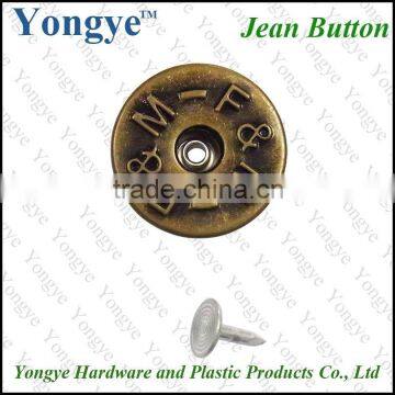 New fashion custom logo Plating rivets jeans button for jeans