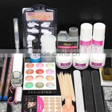 Acrylic Powder Liquid French Nail Art Set Crystal Manicure Kit