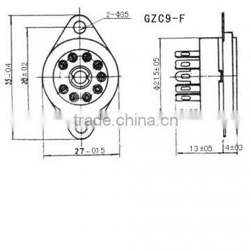 High Temperature Resistance Steatite GZC9-F 9 Pins Ceramic Socket for Vacuum Amplifier photo-4