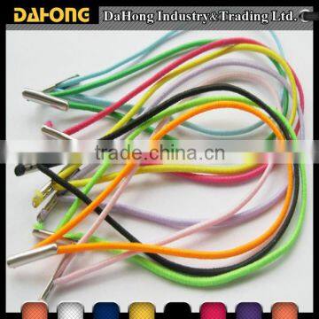 customized Colored elastic draw cord with metal tip