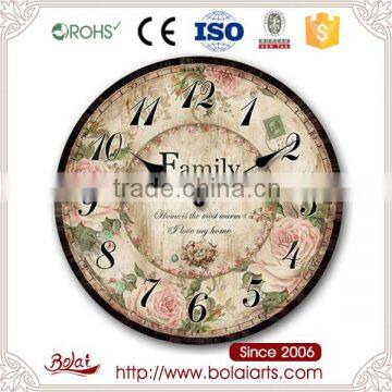 New design family harmounies warm roses decoration quartz wall clock for hotel