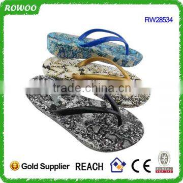 Hot sale Printed women eva high heel flip flops,beach slipper