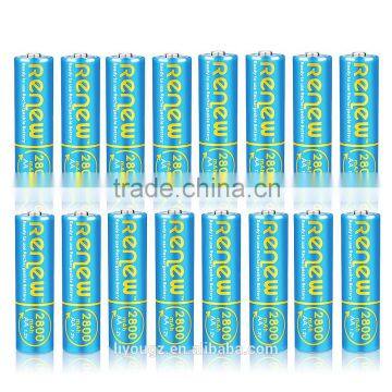 RENEW brand NiMH AA 2800mAh Ready-To-Use AA Rechargeable Batteries 16 Pack