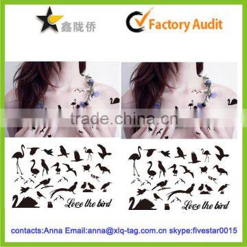 2014 Most popular fashion custom bird tattoo sticker