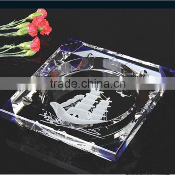 wholesale new design engraved crystal ashtray