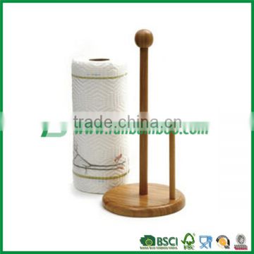 Household bamboo tissue holder , round stand bamboo napkin holder