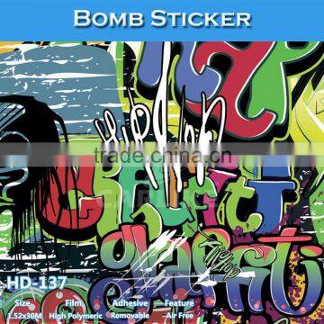 HD-137 Air Bubble Free Defined Car Sticker Bomb Wrapping Auto Body Color Sheet