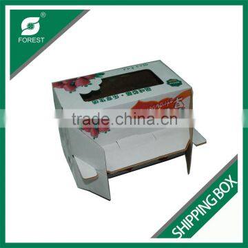 CUSTOMIZED MADE SHIPPING BOX WITH HANDLE FOR STRAWBERRY CORRUGATED BOX FOR GRAPES PACKING WITH PVC WINDOW photo-4