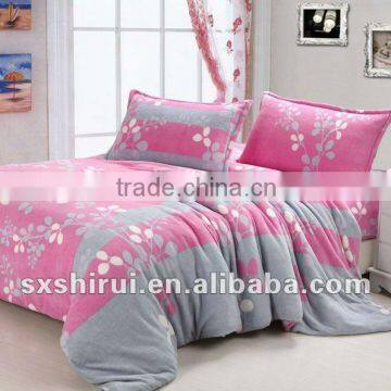 100% polyester 4pcs Coral fleece bedsheet set